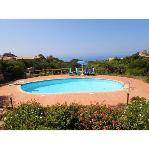 2 bedrooms house with sea view shared pool and furnished garden at Costa Paradiso 2 km away from the beach