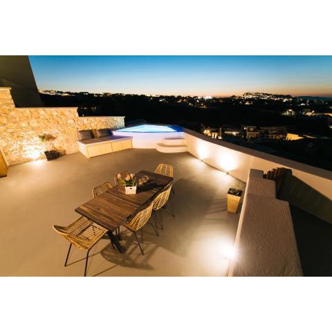 Amer Villa Santorini with outdoor hot tub