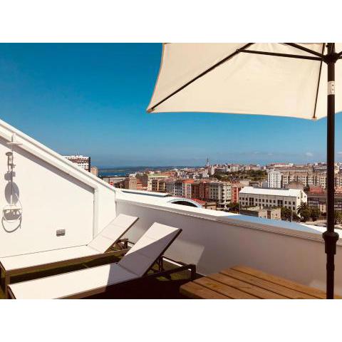 Apartamento con terraza, barbacoa y vistas al mar