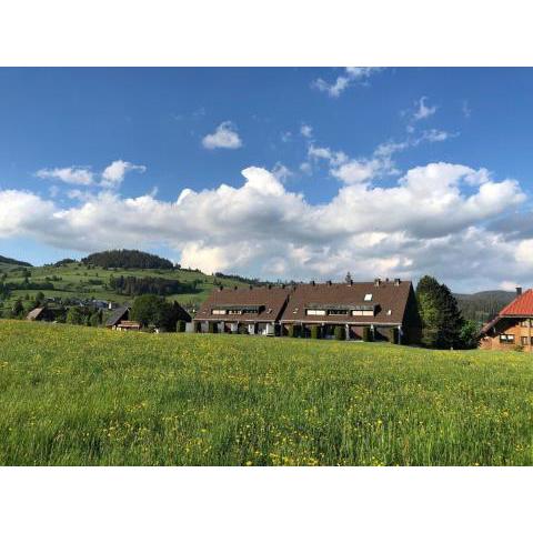 Ferienhaus mit Terrasse auf zwei Etagen im Grünen mit offenem Kamin