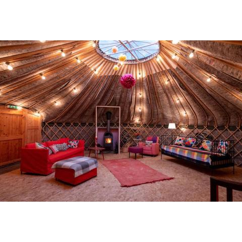 Giant Yurt Sleeping 8 with Spa, Catering, Walled Gardens, Nature Reserve, Free Parking