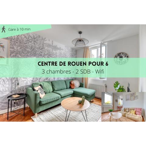 Hyper Centre Rouen - Wifi - pour 2, 4 ou 6 pers - JUNGLE & COCON