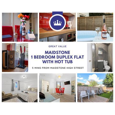Maidstone 1 Bed City Centre Flat - Fast Wi-Fi - Hot Tub