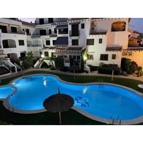 Modern pool view apartment in Cabo Roig