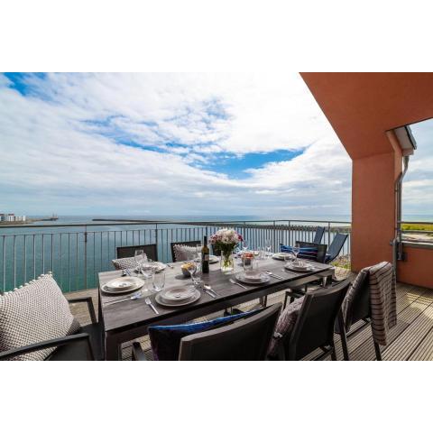 Ocean King- Penthouse, Ostseeblick, Balkon, Kamin