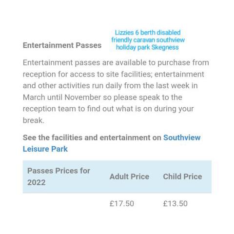 Southview holiday park skegness disabled friendly